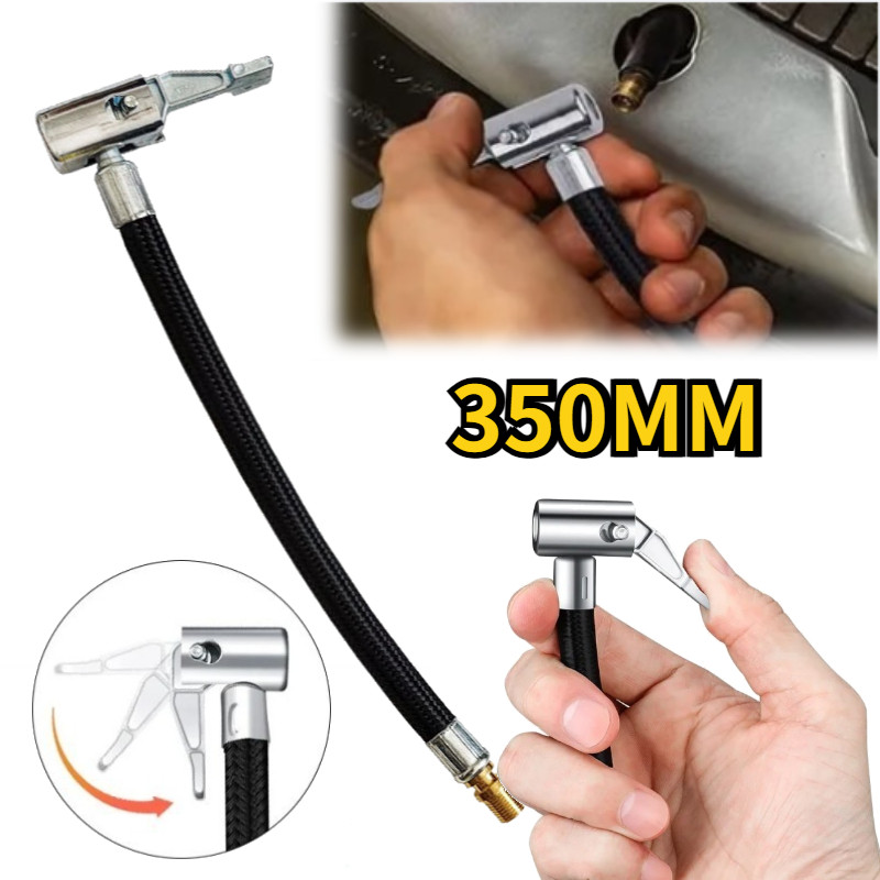 35cm Selang Extension Pompa Angin Sambungan Selang Pompa Ban Dengan Klip Untuk Mobil Motor