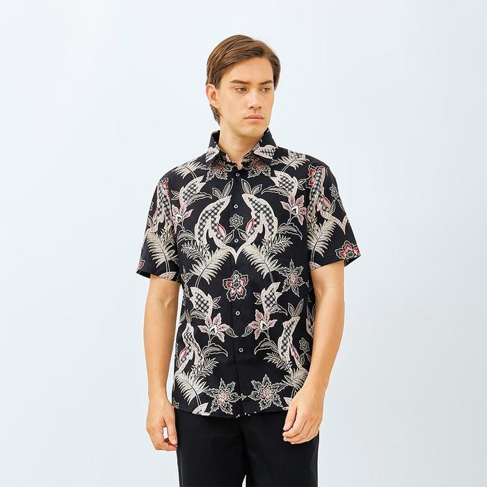 Alisan Kemeja Lengan Pendek Batik Kombinasi 00384 BTKKB00384MERAHSS - Merah, S