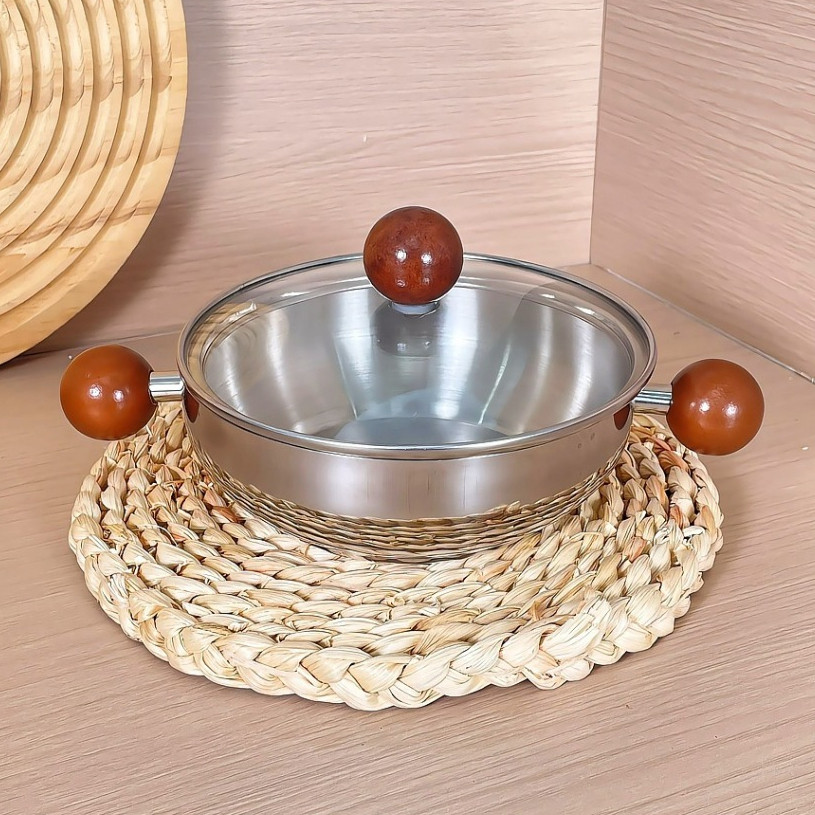 panci mie instan korea plus tutup kaca, mangkok bibimbap pot mie instant stainless sus304 foodgrade