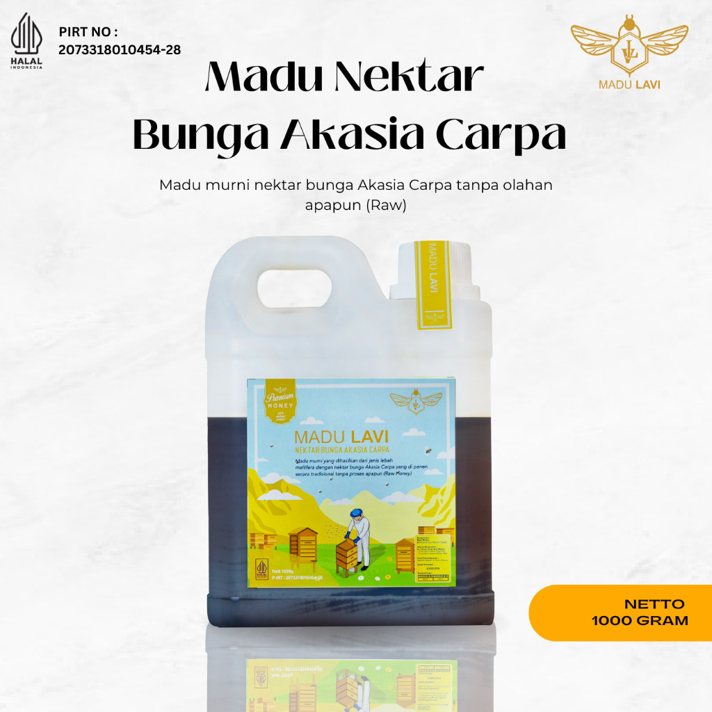 

Mamoofood Madu Lavi Murni Asli Nektar Akasia 1000gram Grade A 100% Alami Pure Raw Honey