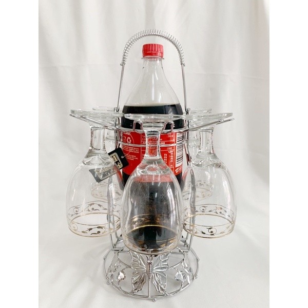 MIRAL_SHOP RAK GELAS KAKI DAN RAK BOTOL COCA COLA STAINLESS BISTRO