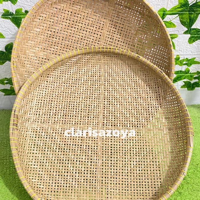 [TERLARIS] 2 PCS Ayakan Bambu Besar Diameter 50cm -53 Cm/ Saringan Bambu Besar/ Anyaman Bambu Jumbo 