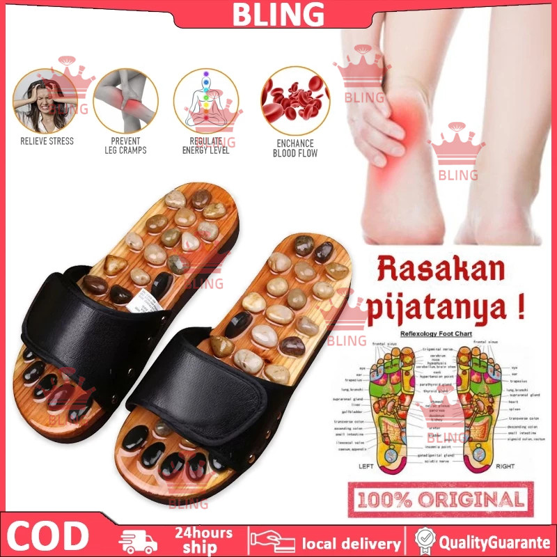 Sandal Kesehatan Batu / Refleksi / Sandal Terapi sandal kesehatan kaki batu alam Sandal Refleksi Kay