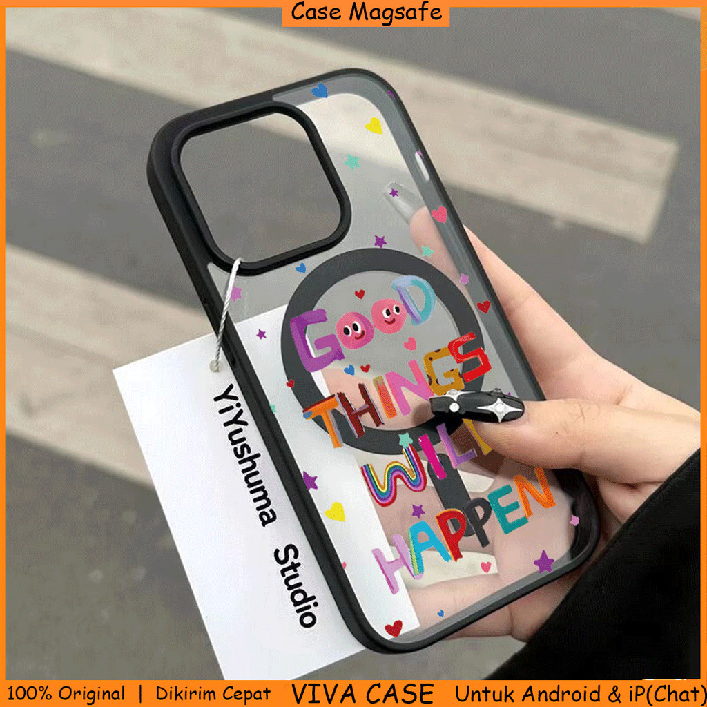 Casing Magsafe iPhone Transparan Clear Case Frame Hitam Abu Slim Softcase untuk iPhone X XS XR XS Ma