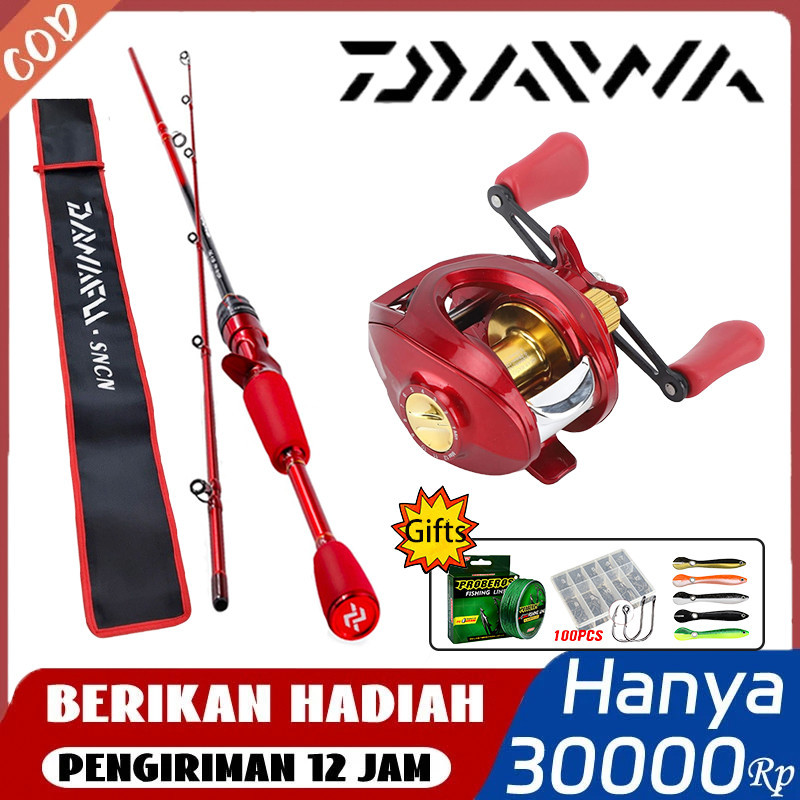 kuninglangsat488 DAIWA Paket Pancing Baitcasting - Combo Joran + Reel Baitcasting Lengkap 30kg