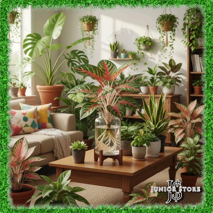 Bibit Bonggol Akar Tanaman Hias Aglonema Red Borju