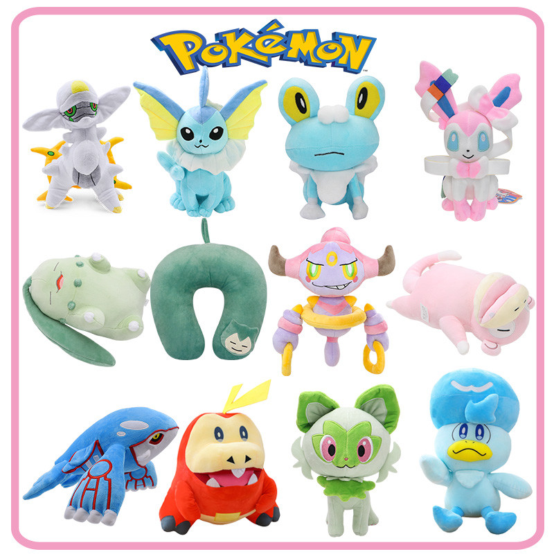 Pokemon Plush Toys Hoopa Snorlax ikorita Slowpoke Froakie Arceus Quaxly Anime Stuffed Sprigatito Fue