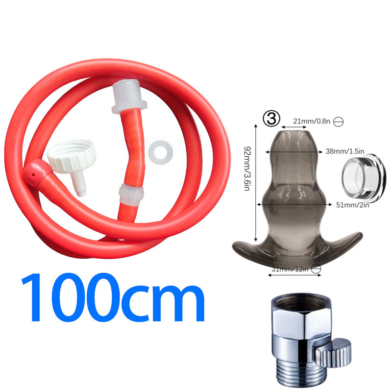 WETIPS 5holes Silicone Anal Chuveiros Hose Anti-backflow Deep Enema Rinse Annal Douche Translucent P