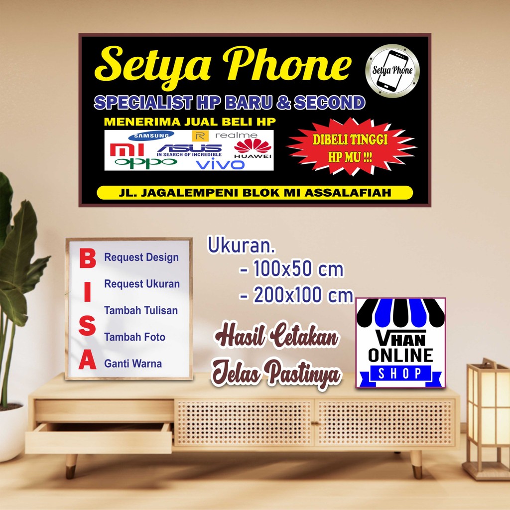 Cetak Banner Spanduk Konter HP dan Service HP
