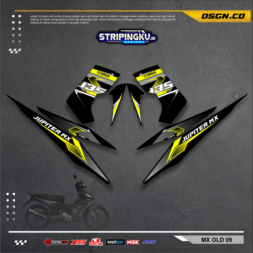Striping Jupiter MX Lama 135 | Stiker Body Variasi MX OLD 135 MX Old tahan lama