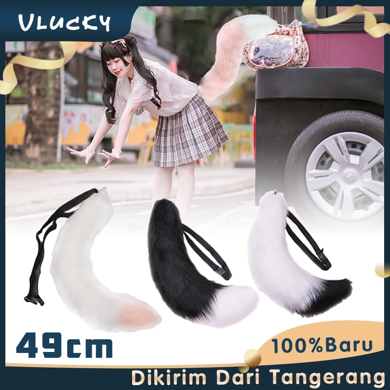 MEMELASHOP Fox Tail Lolita Cosplay Faux Fur Fox Costume Cat Tail Cosplay Party Costume