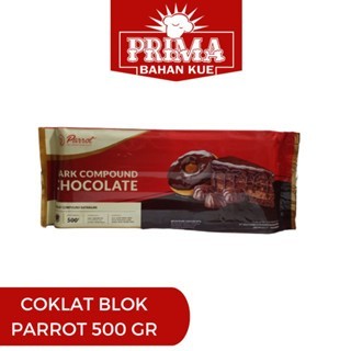 COKLAT BLOK PARROT 500GR / DARK COMPOUND / DARK COOKING CHOCOLATE