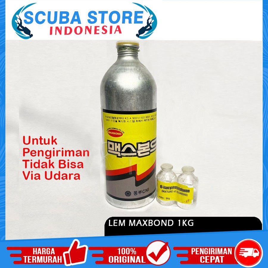 Glue Rubber PVC Maxbond 1kg With Mixture Lem Penambal Perahu Karet Banana Boat Rafting Rescue