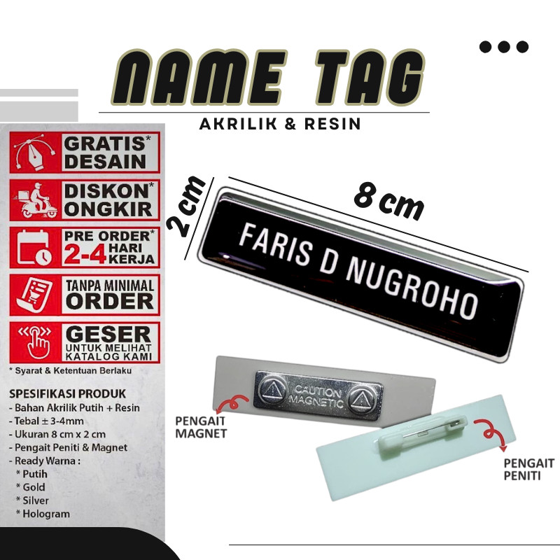 Nama Dada Plus Pin Korpri Nama Dada Kuningan Pin Korpri