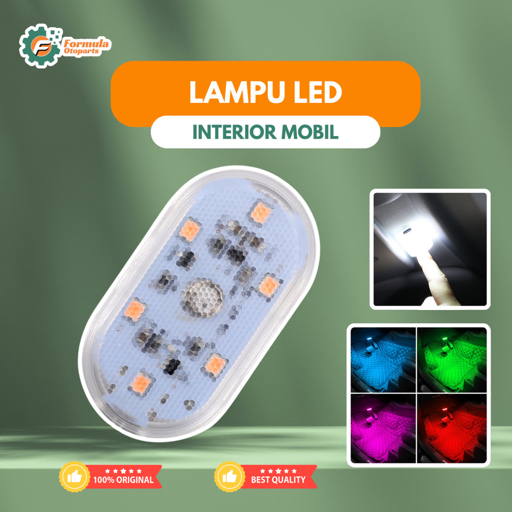 Lampu Variasi Plafon Mobil / Lampu LED Sentuh Interior Dashboard Lampu Tempel Tanpa Kabel Universal 