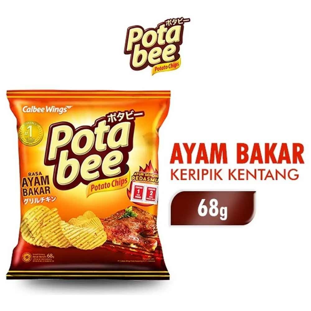 POTABEE SNACK POTATO CHIPS AYAM BAKAR 68g
