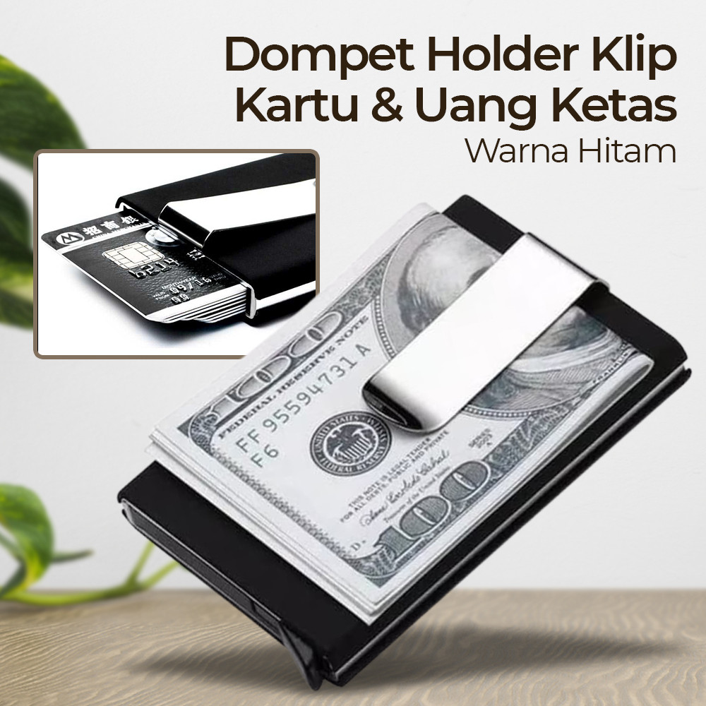 Dompet Kartu Pria Holder Klip Kartu dan Uang Kertas