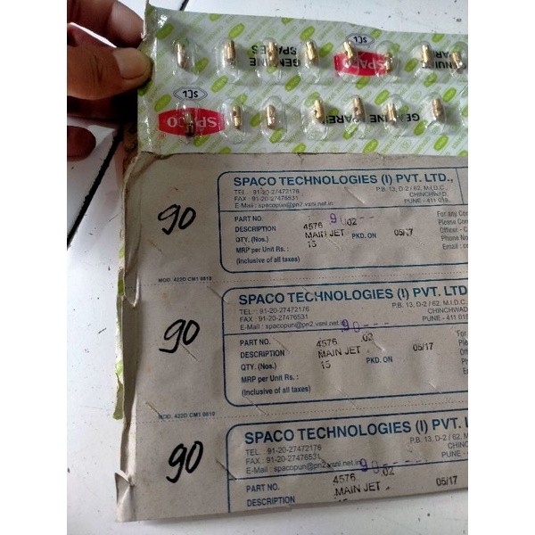 spuyer bensin main jet size 90 spaco untuk karburator vespa