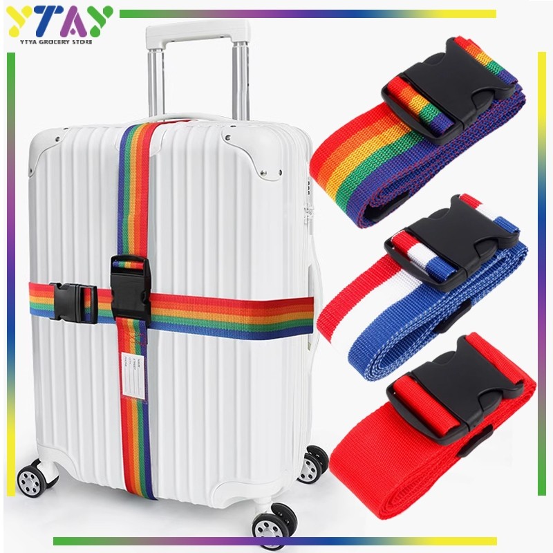 Tali Koper Silang Ganda Pengikat Koper Luggage Belt Strap Kuat untuk Perjalanan Aksesoris Koper