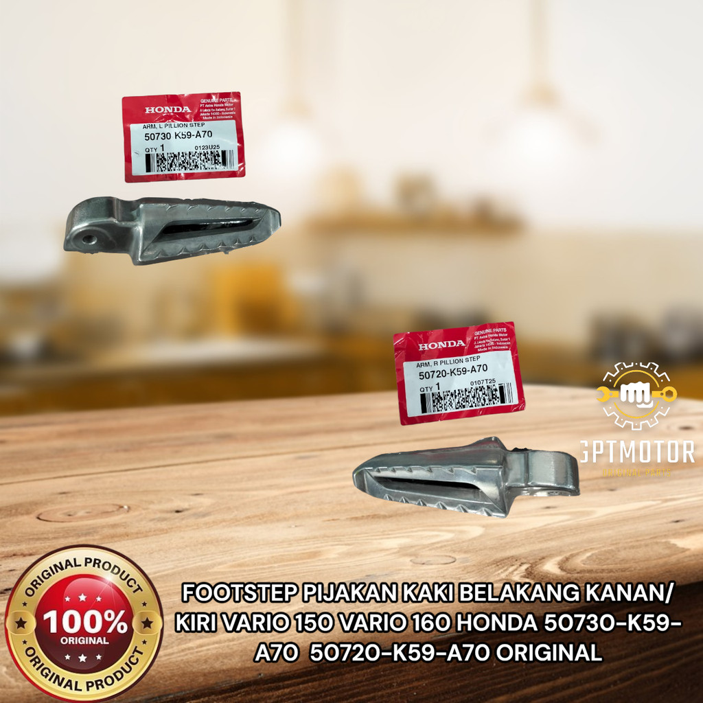 FOOTSTEP PIJAKAN KAKI BELAKANG KANAN/KIRI VARIO 150 VARIO 160 HONDA 50730-K59-A70  50720-K59-A70 ORI