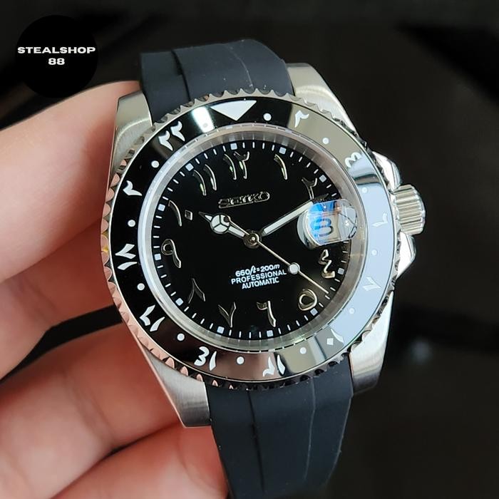 Seiko Submariner Black Arabic on Arabic NH35 Automatic NH35