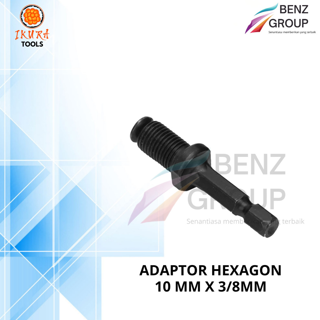 HEXSHANK 10 MM Adaptor Kepala Bor 3/8 / Hex Shank Keyless Drill Chuck Adapter 10mm