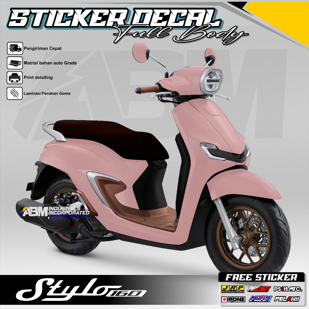 DECAL STICKER STYLO 160 FULL BODY POLOS - STICKER FULL BODY MOTOR STYLO 160 DESAIN POLOS