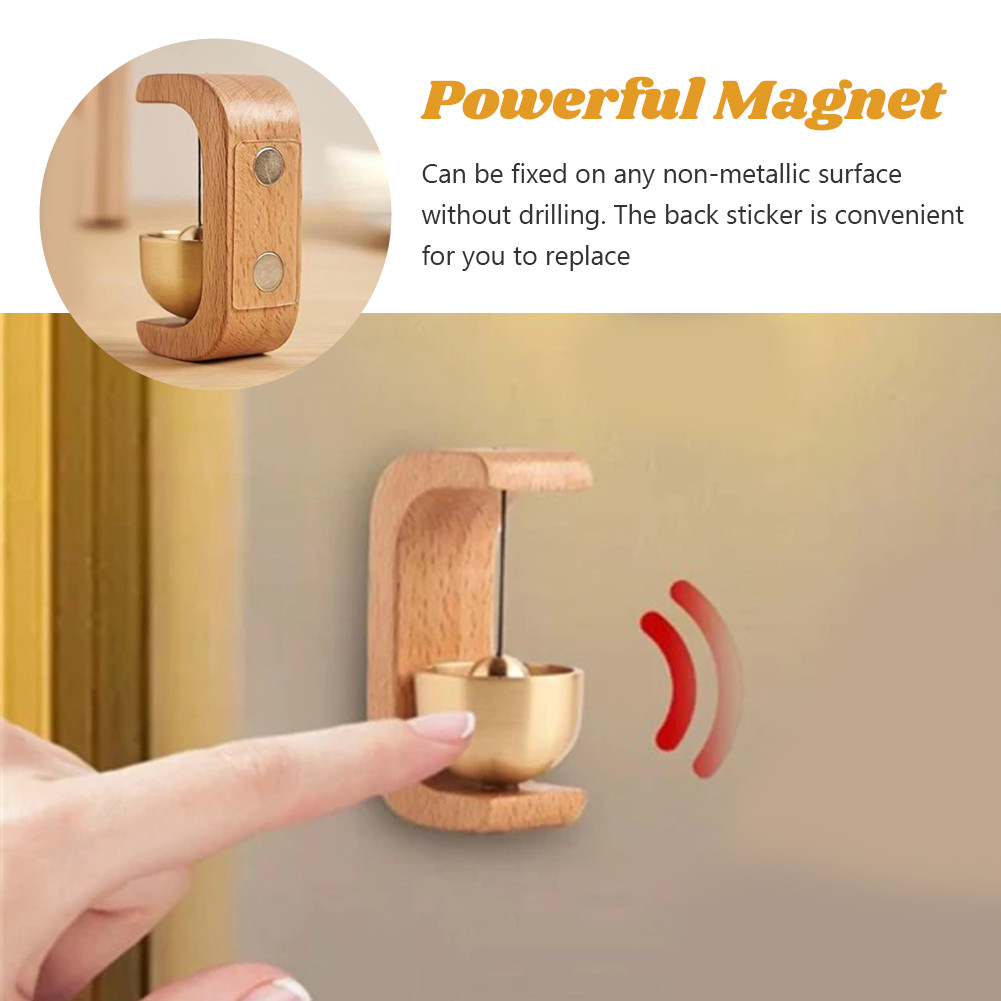 Lonceng Pintu DIY Kerajinan Kayu Magnetik Perekat Sendiri untuk Kamar Tidur dan Kafe