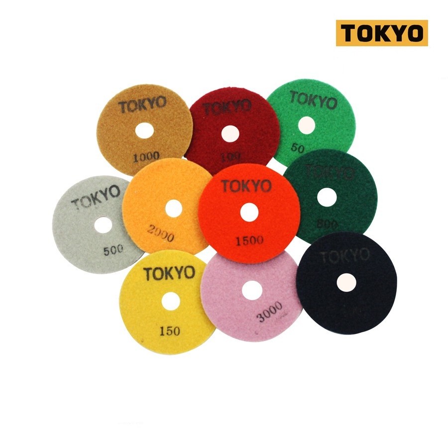 TOKYO Diamond Pad 4 Inch Mata Gerinda Poles Marmer/Granit/Keramik/Batu/Kaca Grit 30/50/100/150/300/5