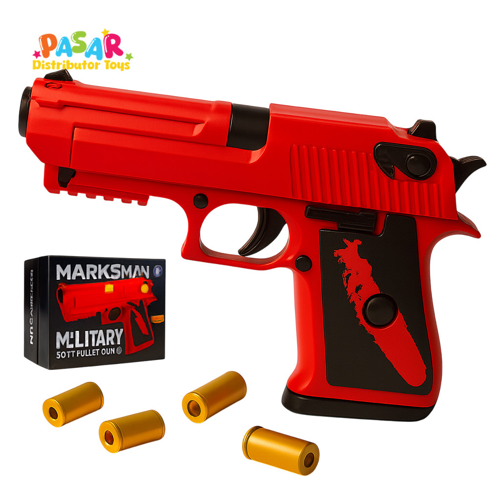 Mainan Anak MARKSMAN MILITARY BTC-3060 Mainan Tembakan Shell Model Desert Eagle Eject Keren Anak