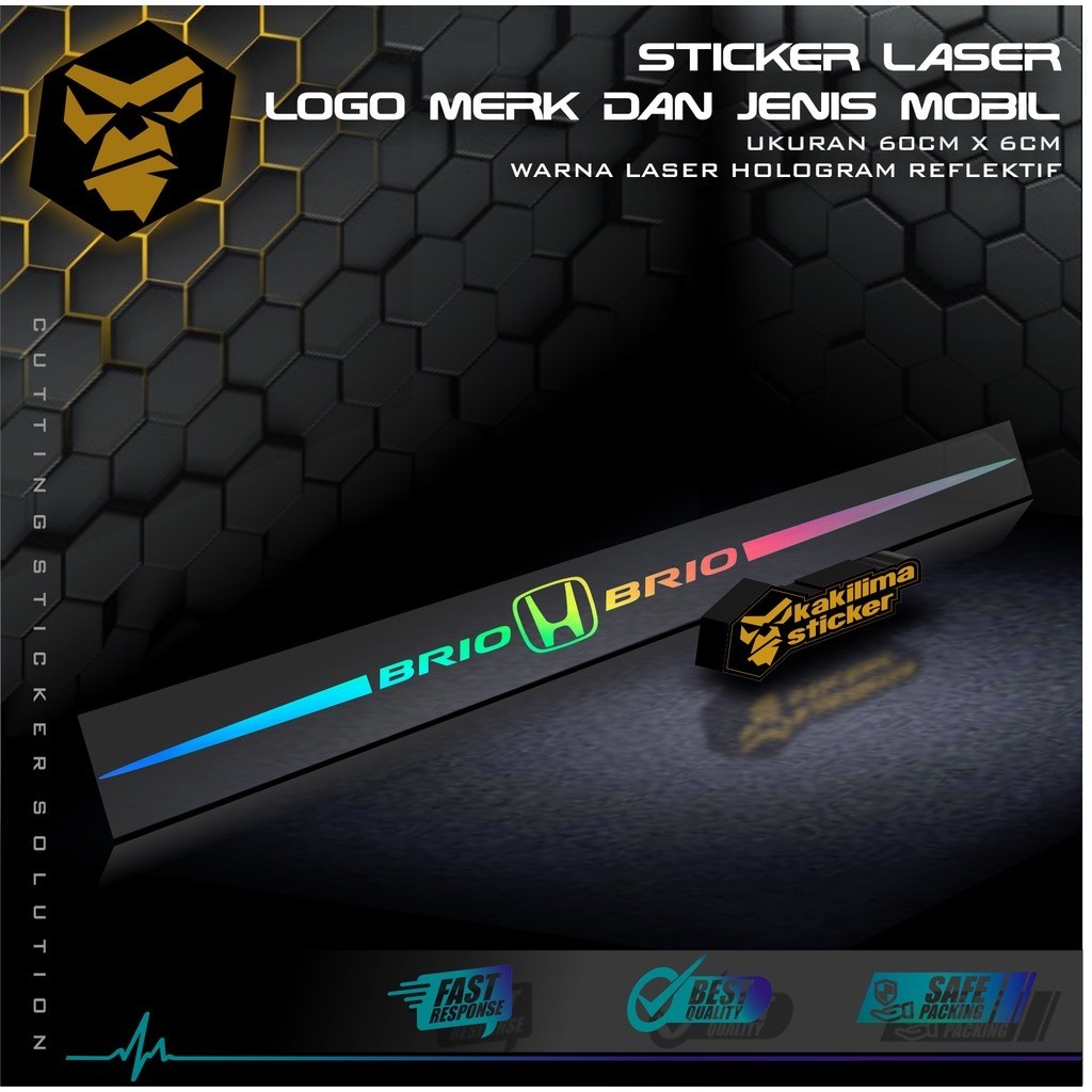 Sticker Laser Mobil. Sticker Laser Logo Merk dan jenis Mobil Honda. Brio. Jazz. Mobilio. CRV. Accord