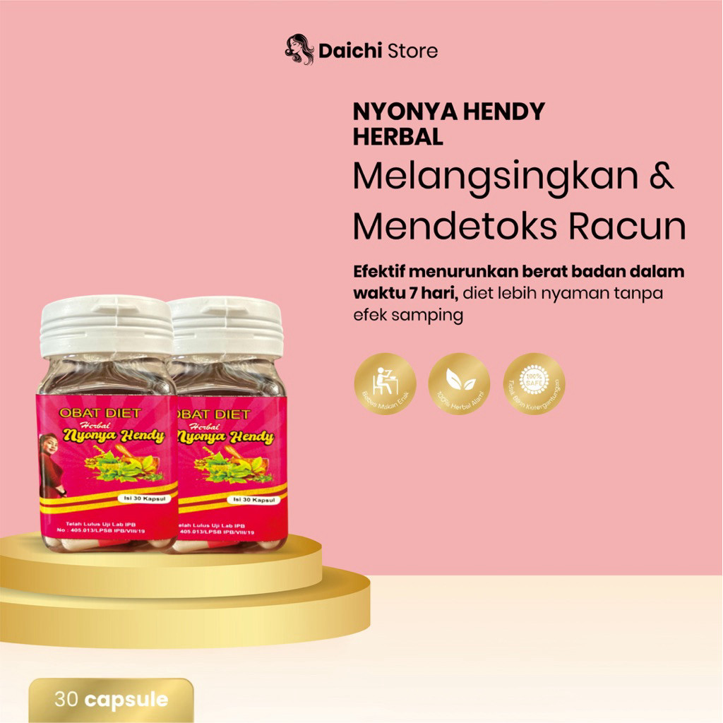 Herbal Diet Nyonya Hendy | Paket 1 Botol isi 30 Kapsul READY STOCK LANGSNG KIRIM