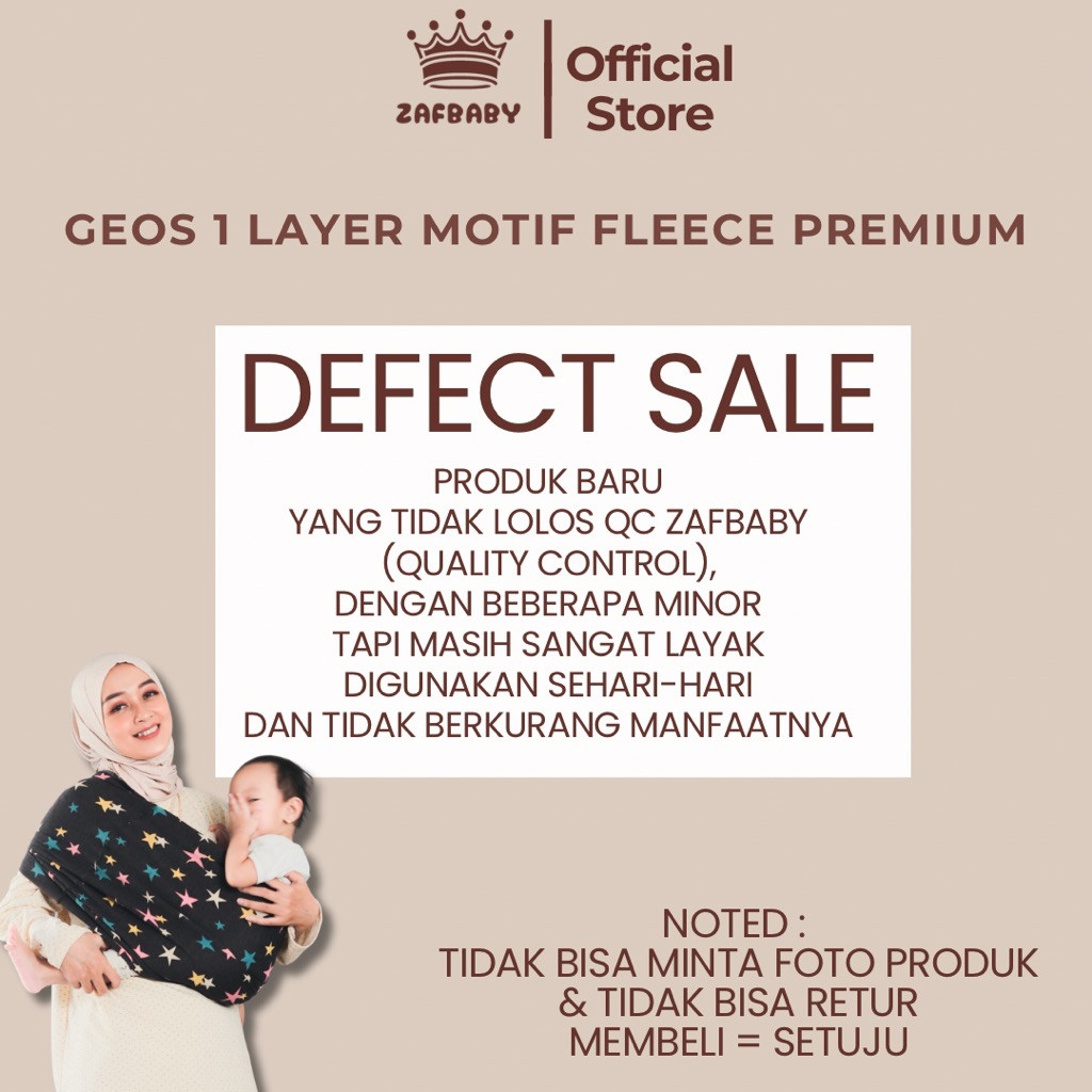 Zafbaby Defect Sale Gendongan Bayi 1 Layer
