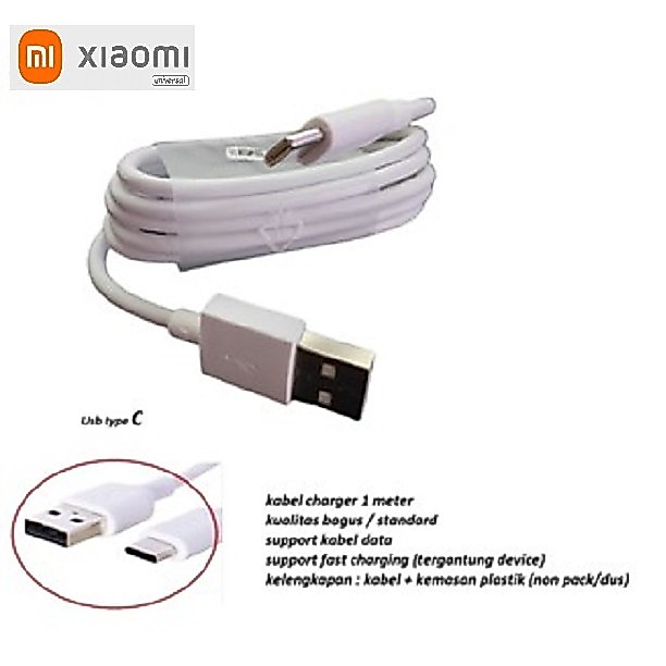 (putih) Usb type C kabel charger Xiaomi black shark 5 - black shark 5 pro - black shark 5 RS