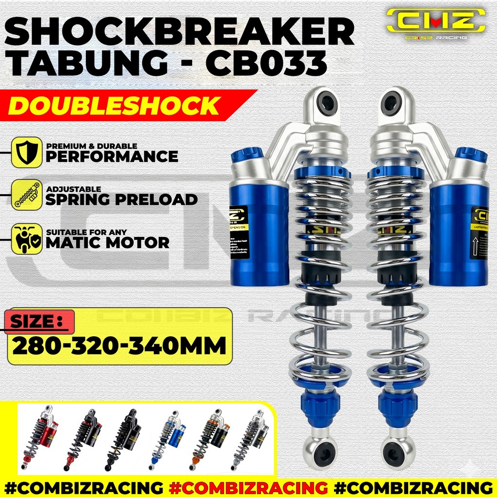 Shockbreaker Shock Skok Belakang Universal CMZ 033 Motor Matic Bebek Sport Mio Beat Scoopy Genio Var