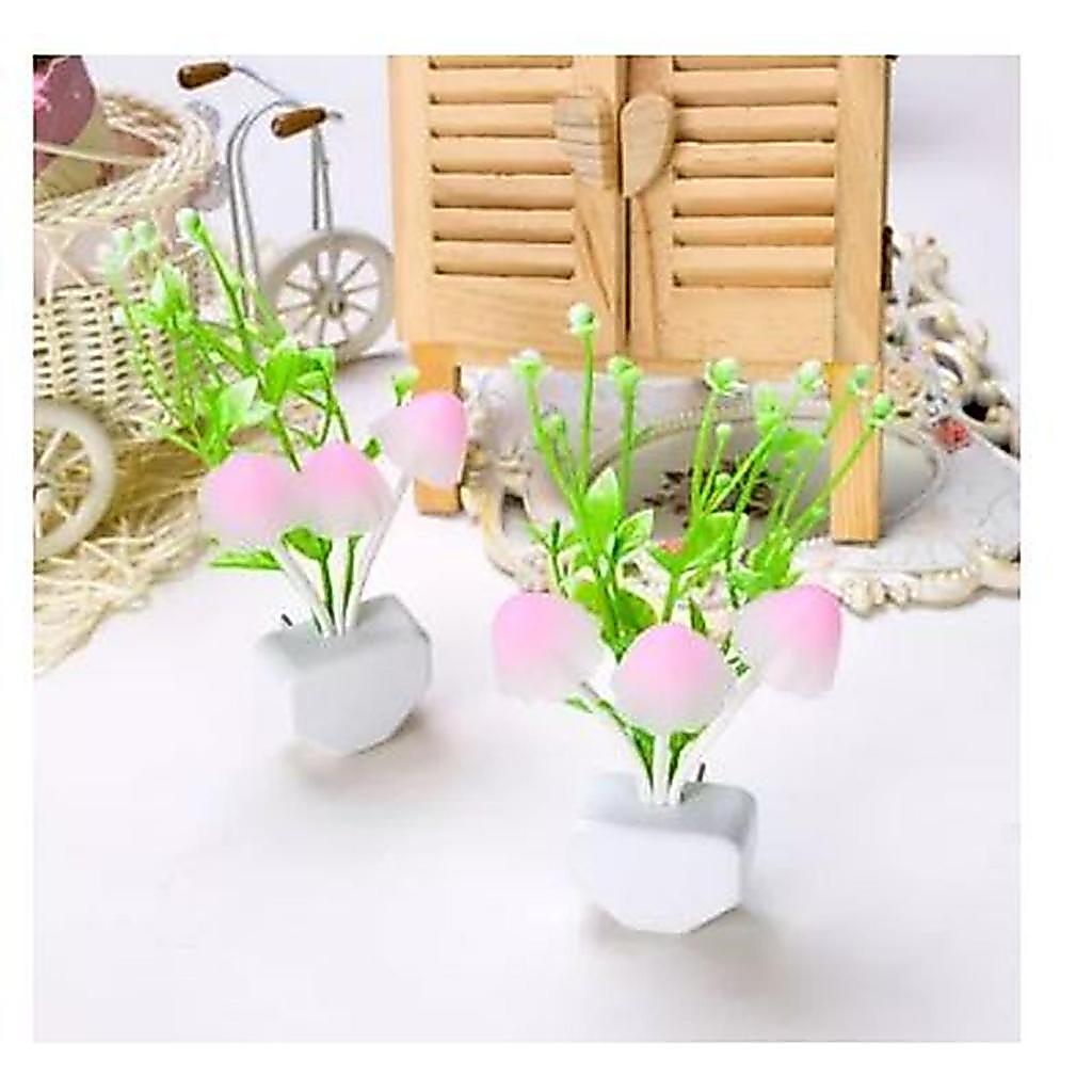 ( MY ACC ) Lampu Tidur Jamur Avatar Mini LED Sensor Unik dengan Jamur Putih Daun Hijau Bahan ABS & S
