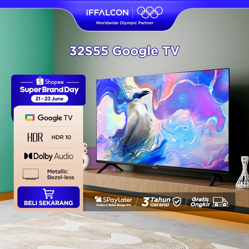 SG iFFALCON by TCL 32 inch S55 Series Google TV (Android 14) Smart Digital - HD - HDR 10 - Dolby Aud