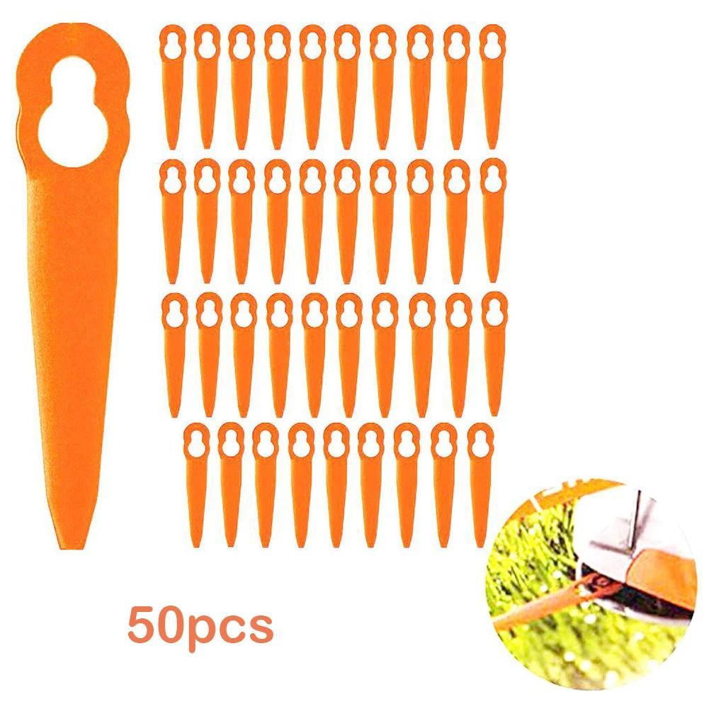 50pcs Plastic Blades For -STIHL FSA- 45 Cordless Grass Trimmer Mowing Heads Grass Trimmer Blade Gard