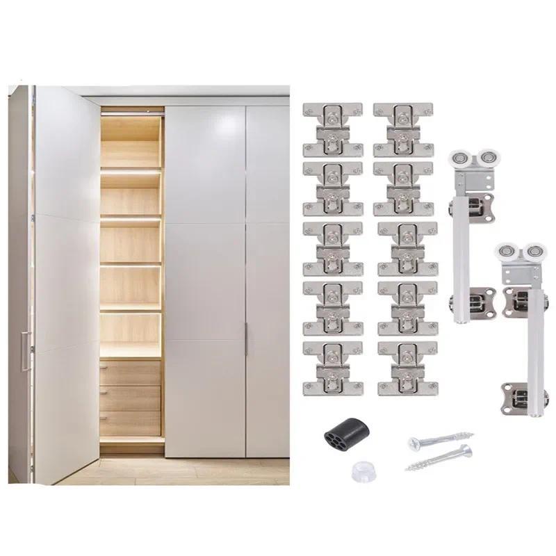 Upper track drobe folding door track hinge Cloakroom Sliding door Hanging Sliding Folding door hinge