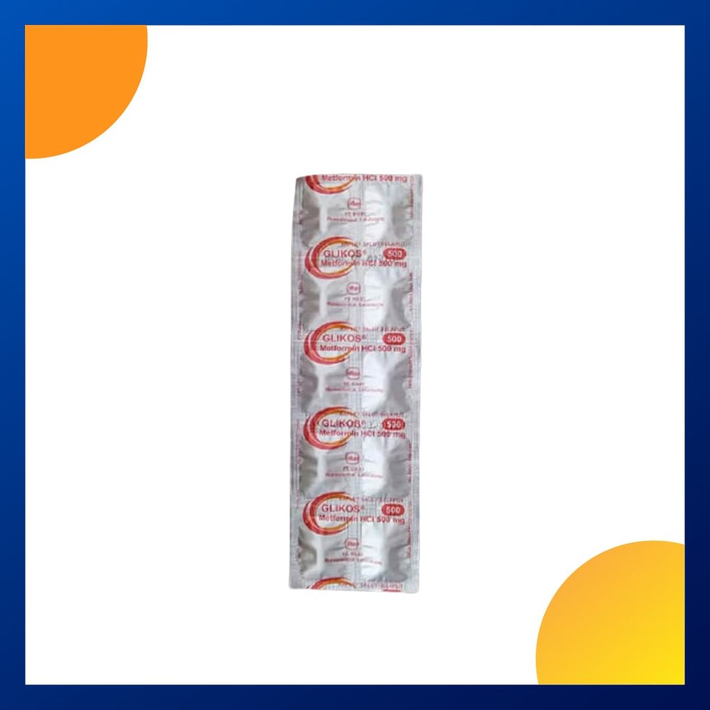 GLIKOS 500 500 MG 1 STRIP @ 10 KAPLET SALUT SELAPUT