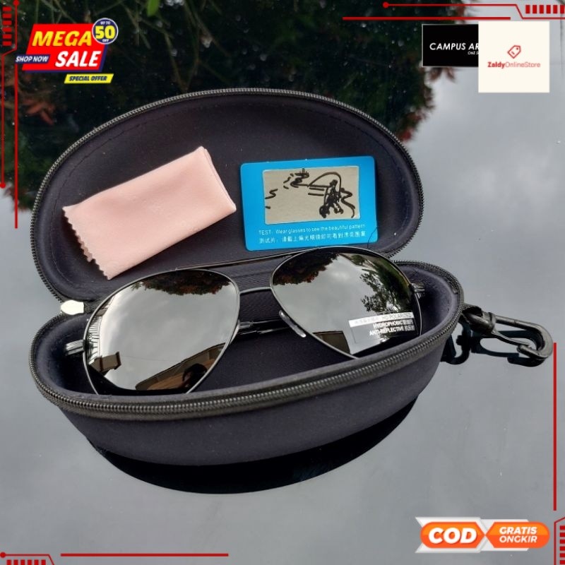 Kacamata Hitam Polarized Lens Paket Lengkap Kacamata Memancing Ikan / Kacamata Paser Ikan / Kacamata
