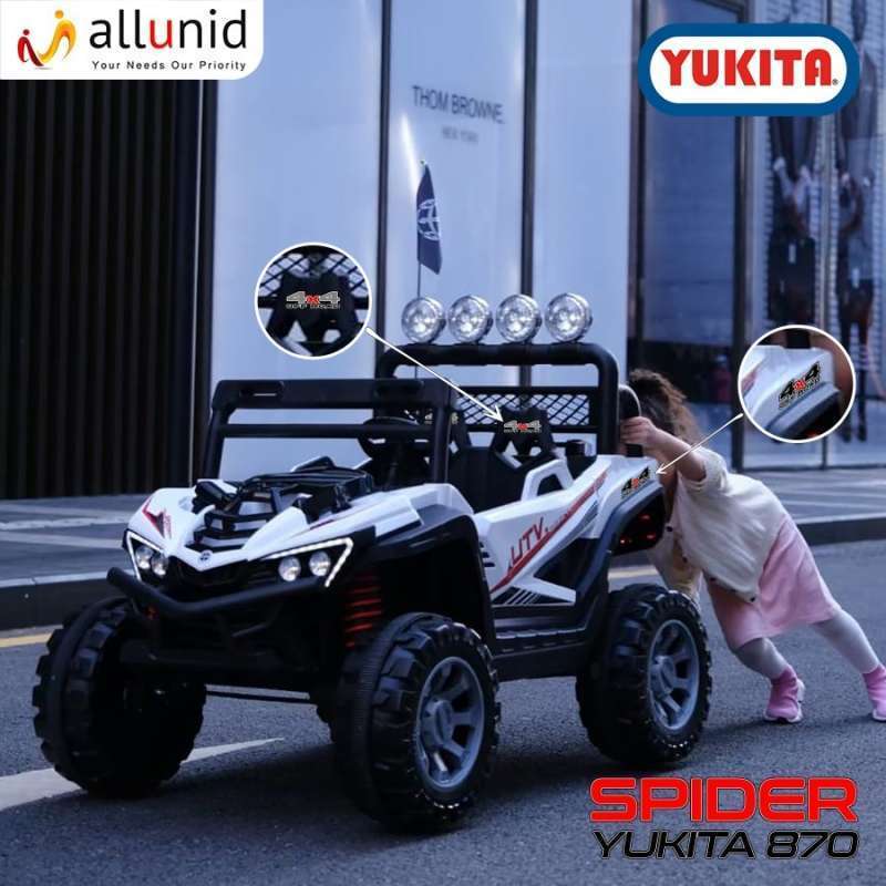 PROMO Mainan Anak Mobil Aki Yukita 870 Spider Ban Karet Jok Kulit