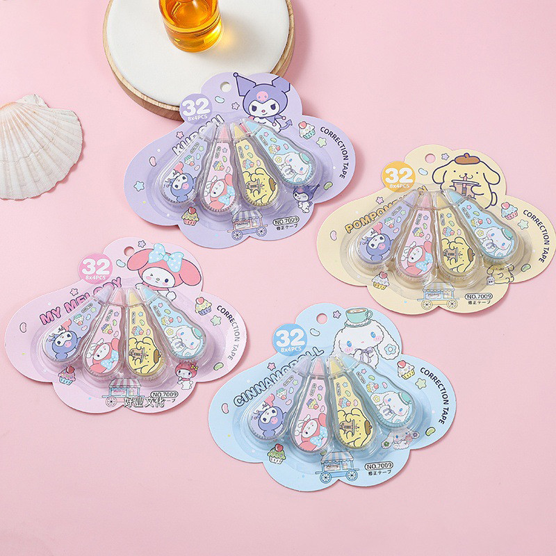 MINI TIP-EX KARAKTER LUCU LUCU ISI 4PCS / TIP-EX MINI KARAKTER /CORRECTION TAPE MINI/ TIP-EX ROLL / 