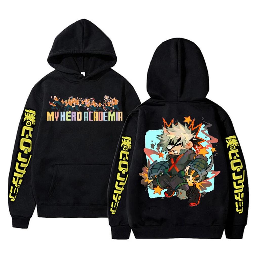 Jaket hoodie My Hero Academia Anime Clothing Bakugou Katsuki Print Hooded