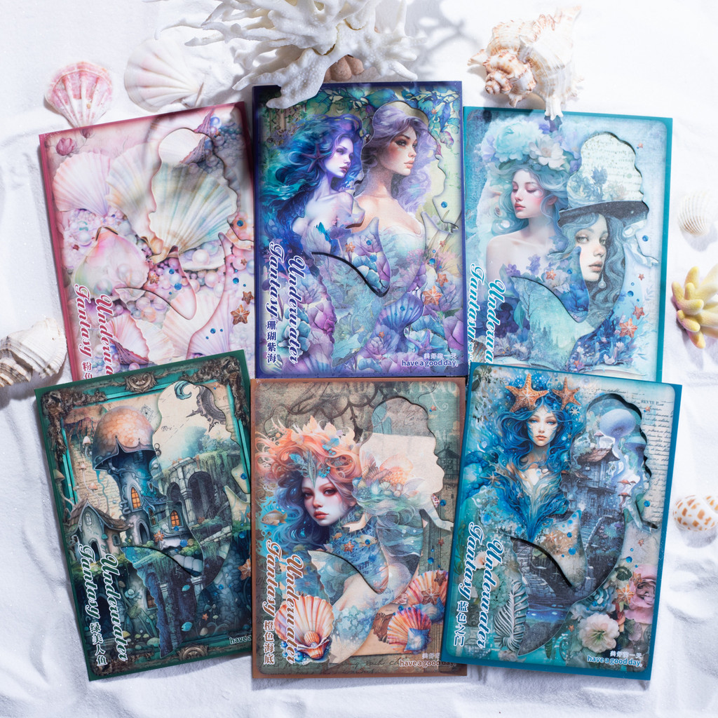 

30 pcs Vintage Underwater world Mermaid theme material paper Decorative Scrapbooking handmade DIY Junk Journal Supplies