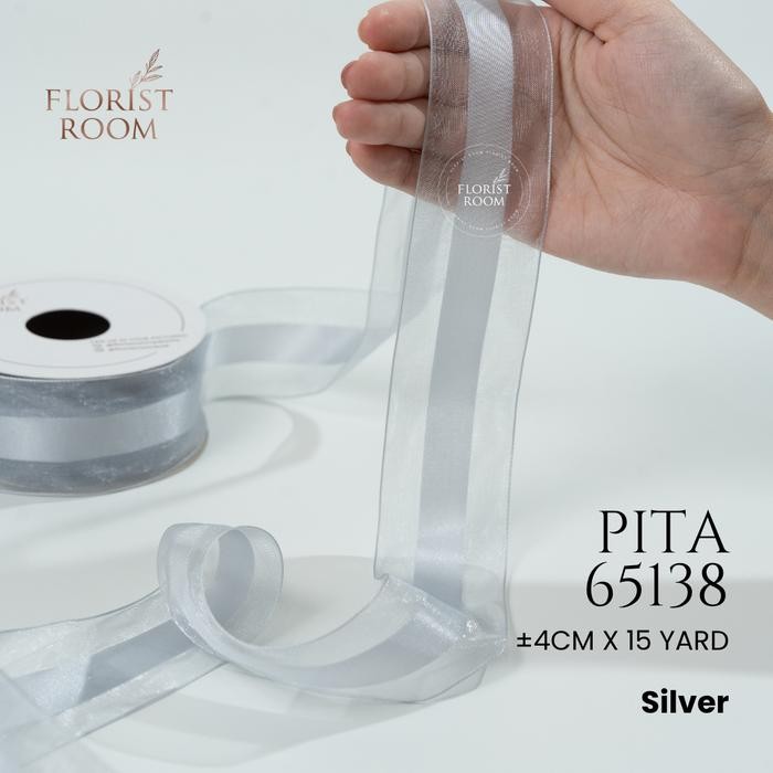 

Pita 65138 ±4cm x 15yard - Pita kado -Hampers -Kado -Ribbon - Silver