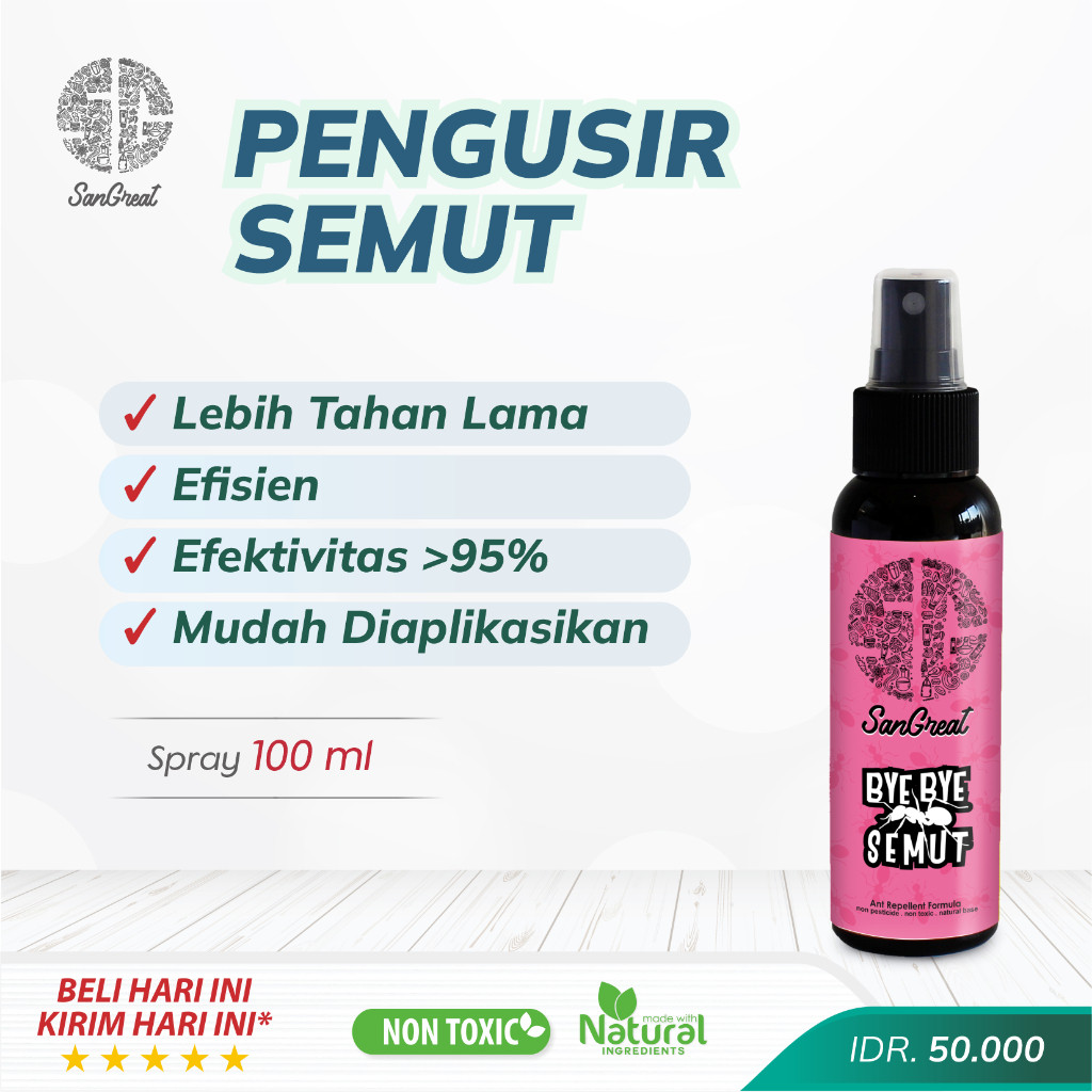 SanGreat Bye Bye Semut Pengusir Semut  Anti Semut Alami Non Pestisida spray 100 ml