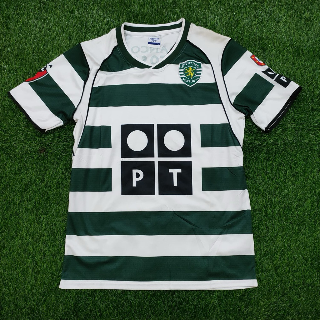 RETRO JERSEY BOLA VINTAGE SPORTING LISBON HOME 2002/2003 GRADE AAA HIGH QUALITY