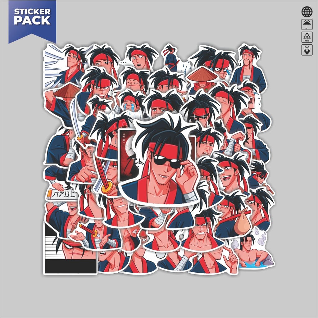 

[100PCS]Stiker Pack Stiker Samurai Hiro Aesthetic Vinyl Anti Air Dekorasi Sticker Laptop Buku Journal Koper Helm Casing HP Gitar Helm Skateboard