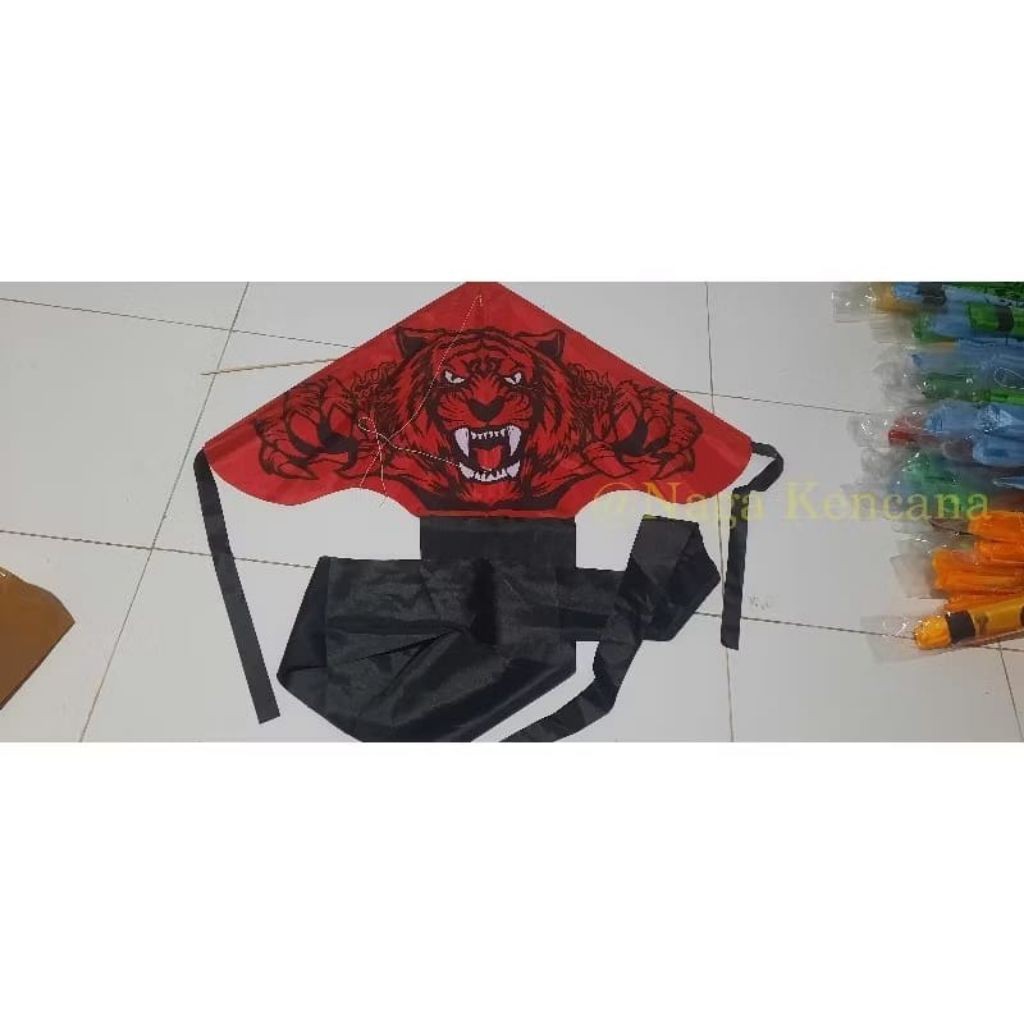#@ layangan karakter macan kain parasut %$
